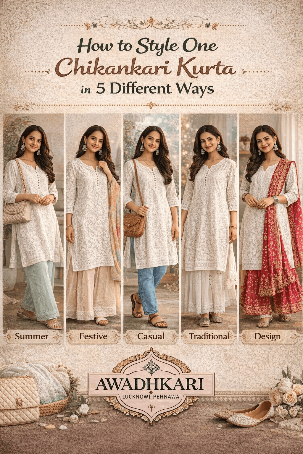 How to Style One Chikankari Kurta in 5 Different Ways