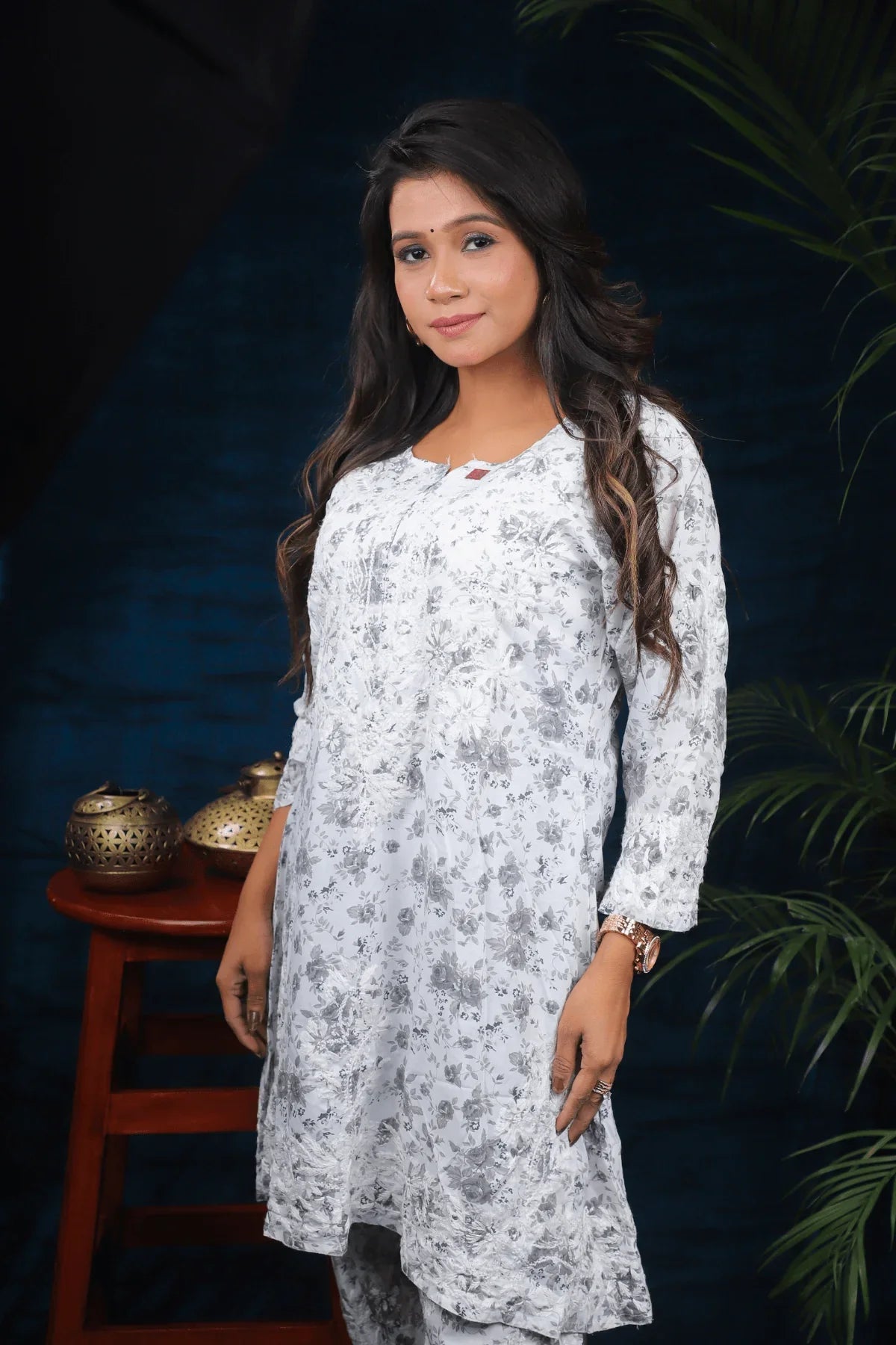 Chikankari Afghani Style Mal Cotton Co-ord Set - Awadhkari