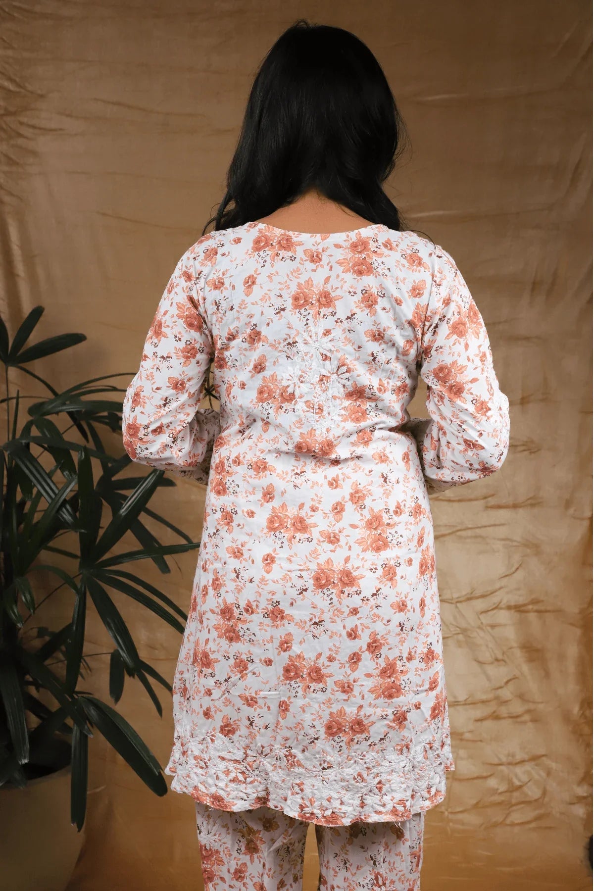 Chikankari Afghani Style Mal Cotton Co-ord Set - Awadhkari